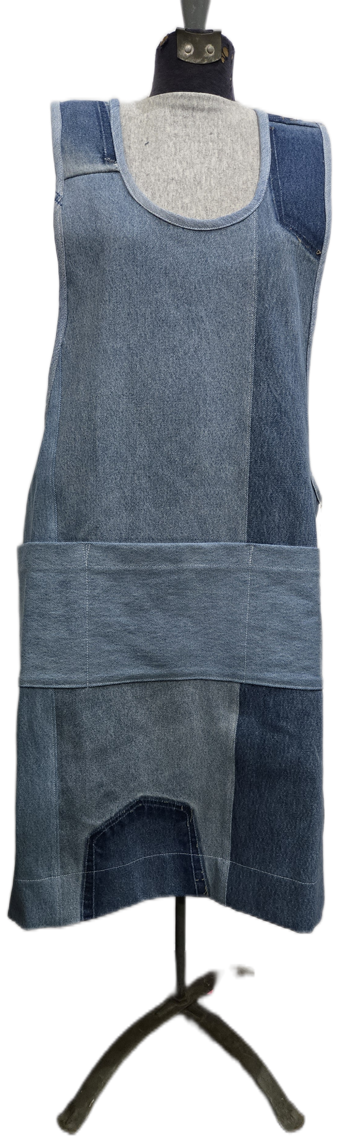 Recycled Seams 100% Cotton Denim Patchwork Crossback Apron