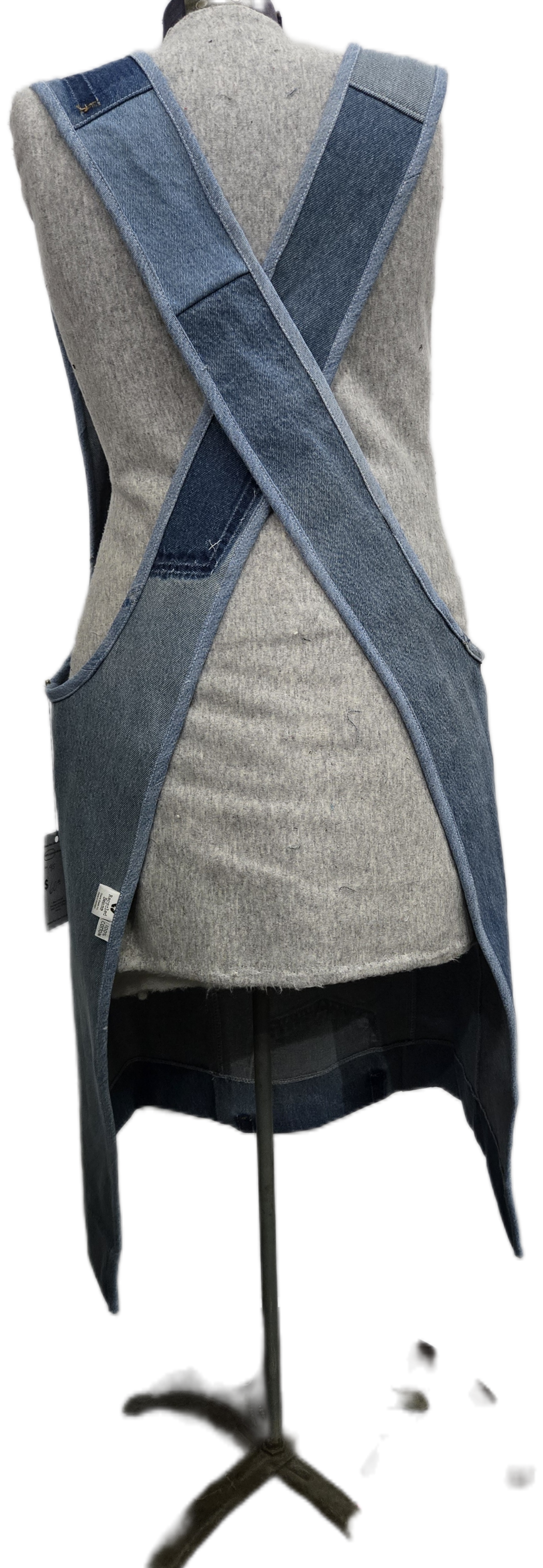 Recycled Seams 100% Cotton Denim Patchwork Crossback Apron