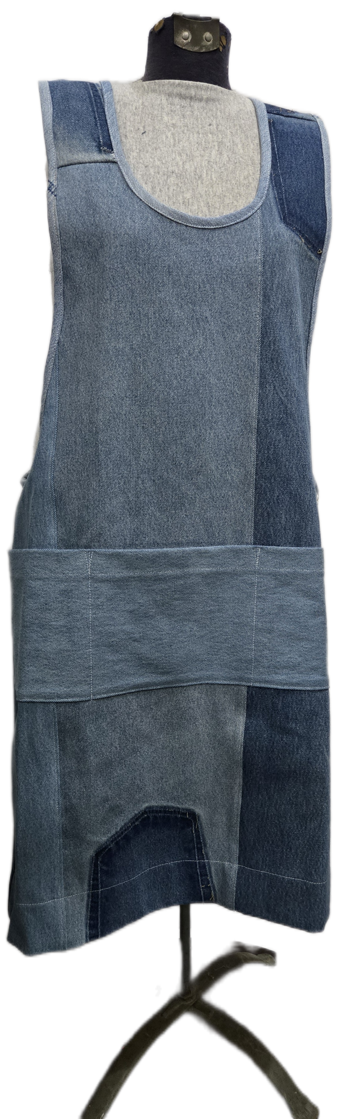 Recycled Seams 100% Cotton Denim Patchwork Crossback Apron
