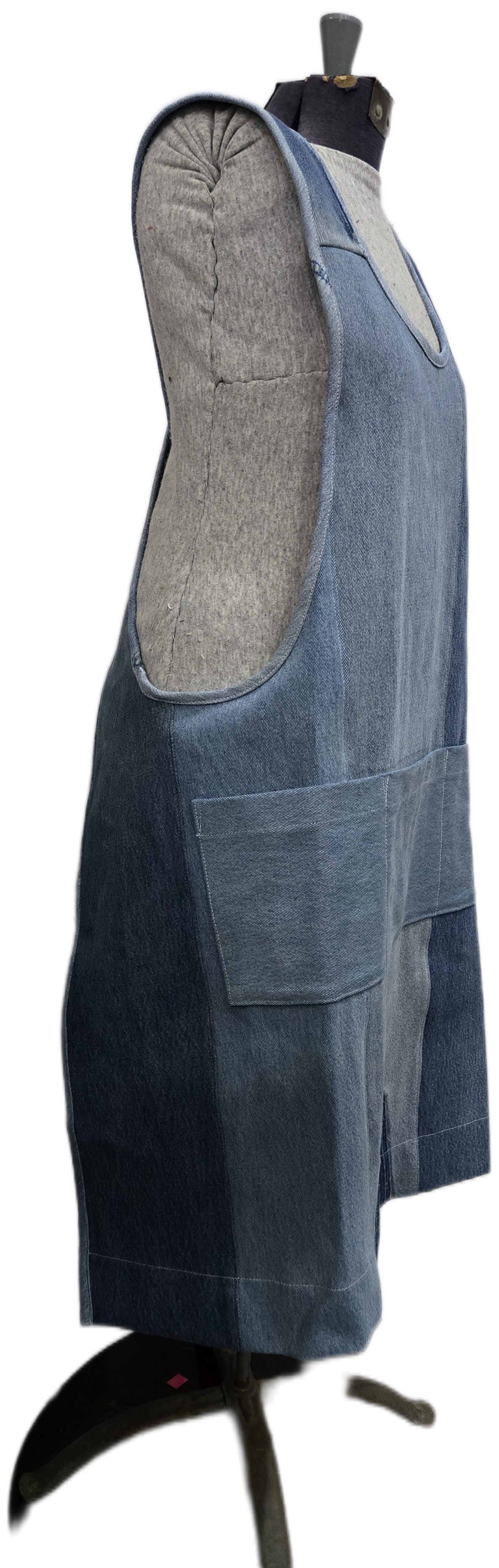 Recycled Seams 100% Cotton Denim Patchwork Crossback Apron